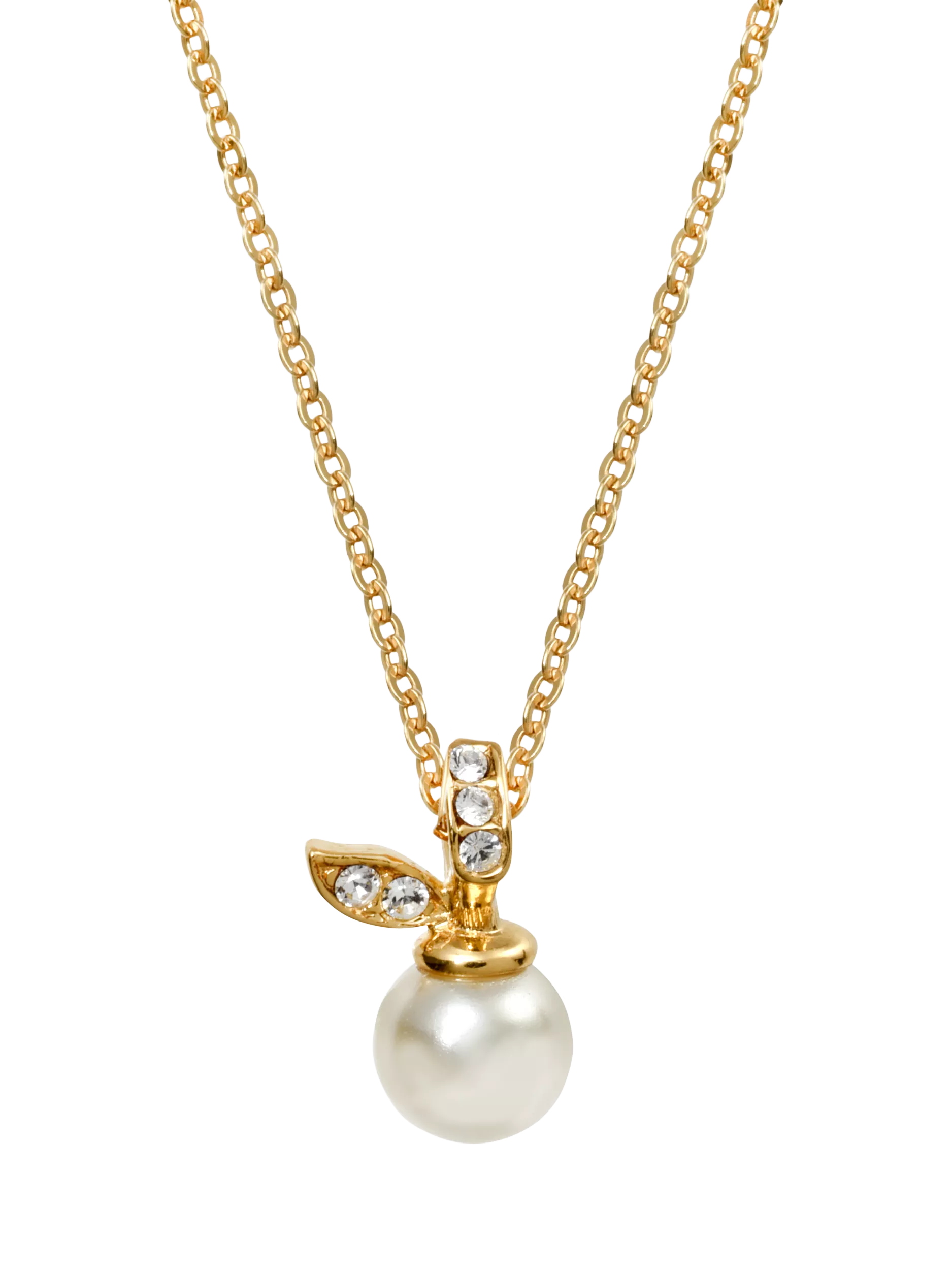 Eclectica pre-loved crystal apple pendant necklace in gold, UK version