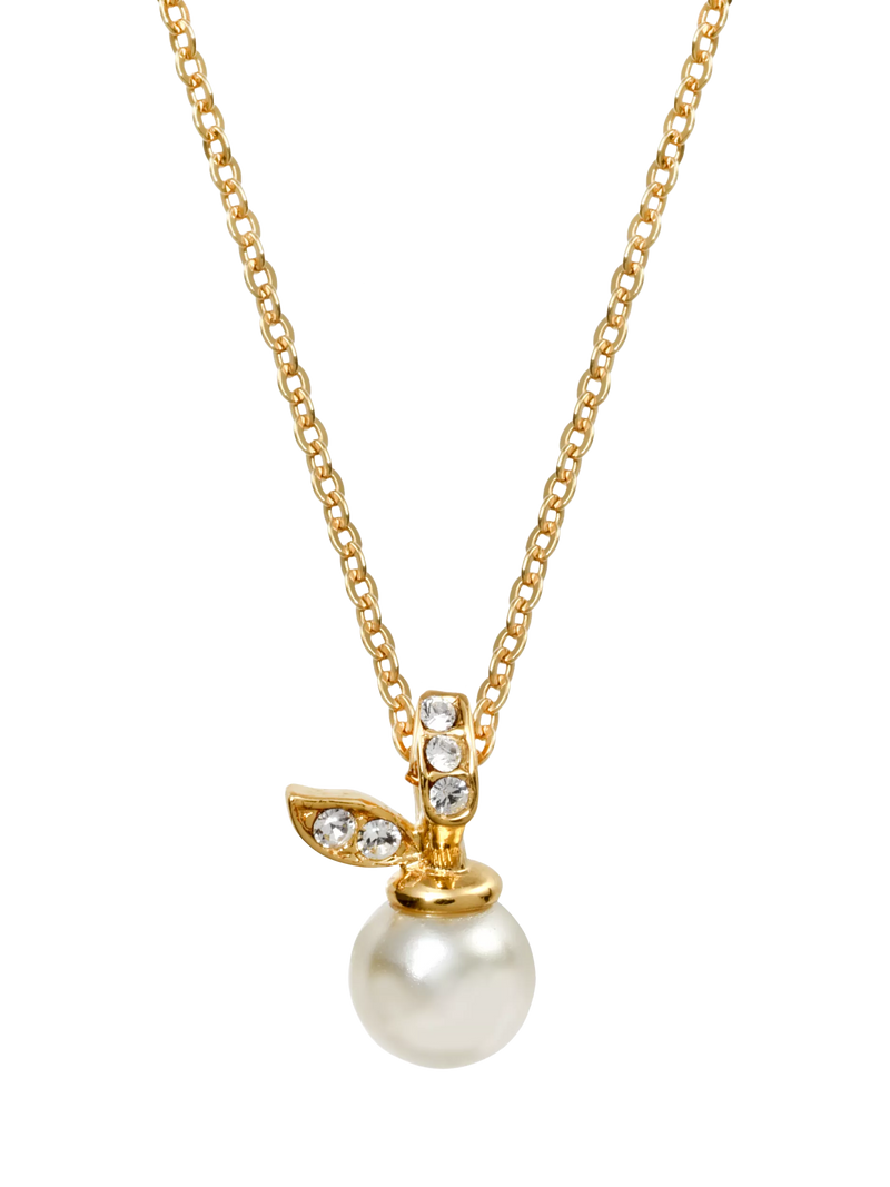 Eclectica pre-loved crystal apple pendant necklace in gold, UK version