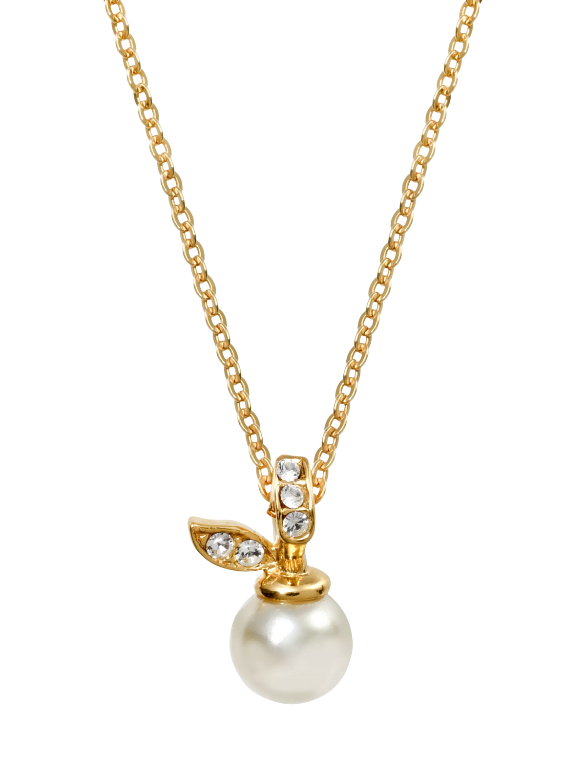 Eclectica pre-loved crystal apple pendant necklace in gold, UK version