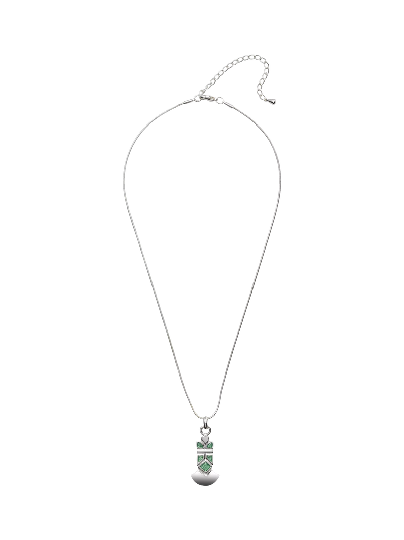 Eclectica green enamel pendant necklace 44cm chain (British brand)