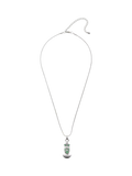 Eclectica green enamel pendant necklace 44cm chain (British brand)