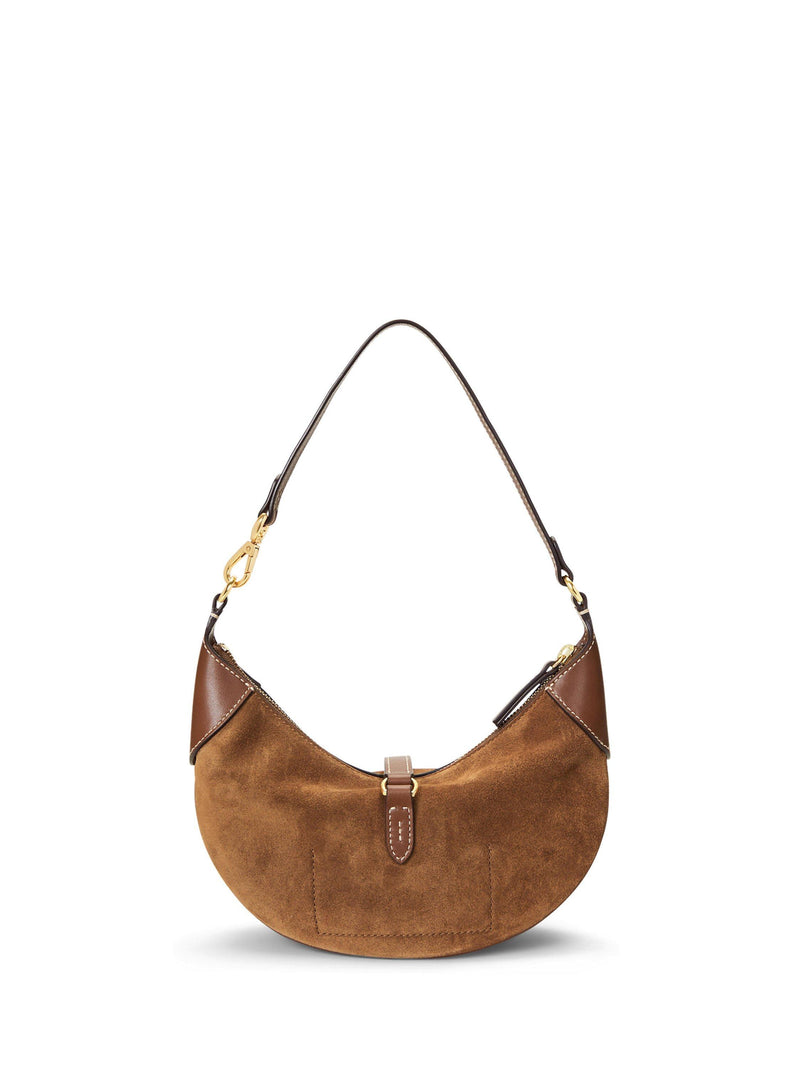 Ralph Lauren mini shoulder bag Cinnamon Cuoio leather and suede, imported from the UK