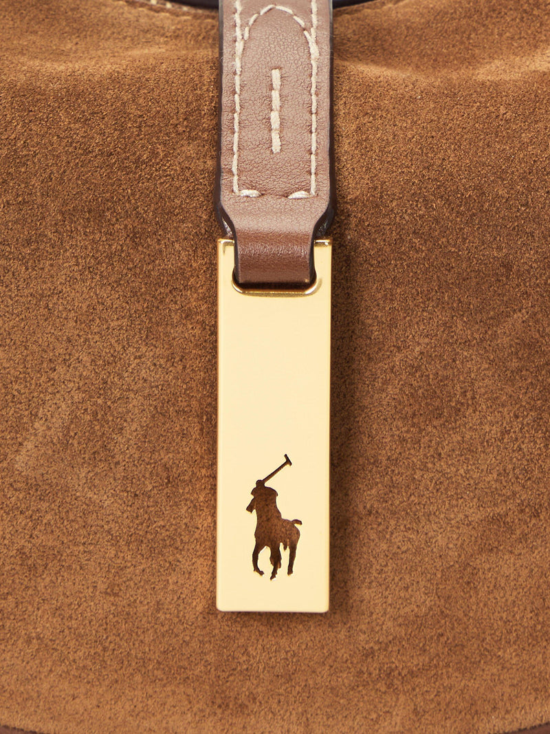Ralph Lauren mini shoulder bag Cinnamon Cuoio leather and suede, imported from the UK
