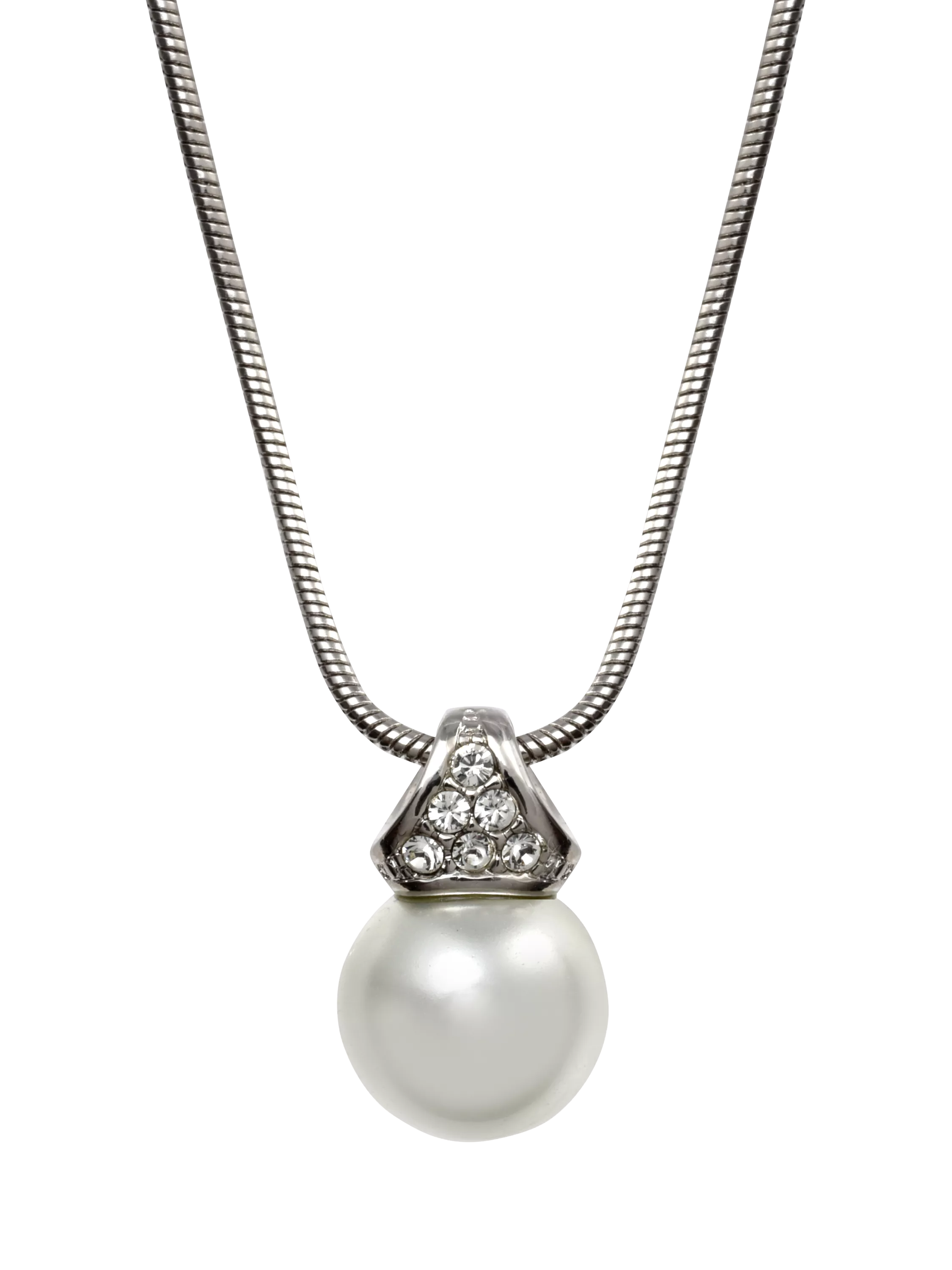 Eclectica faux pearl crystal pendant necklace 45cm, imported from the UK