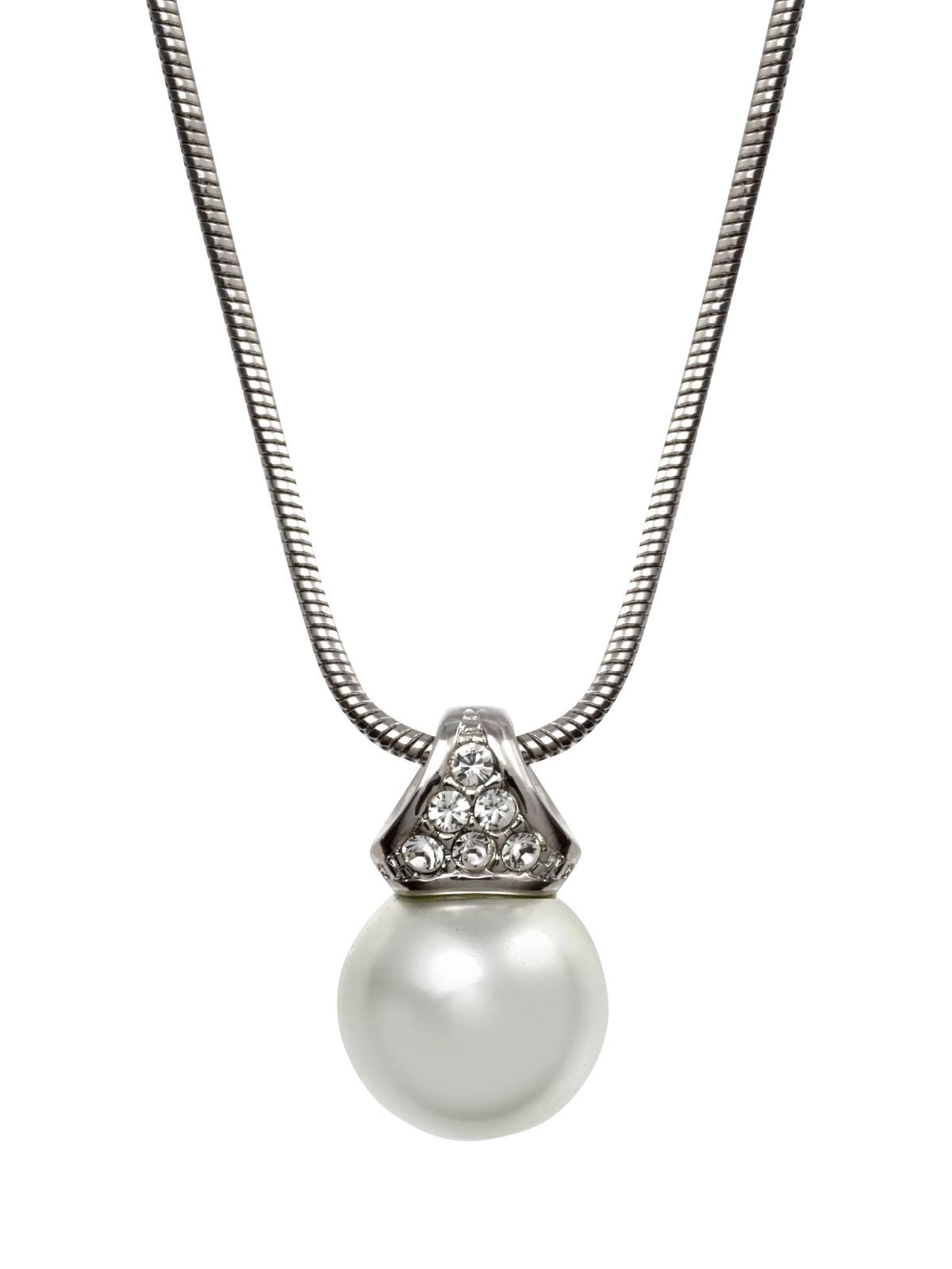 Eclectica faux pearl crystal pendant necklace 45cm, imported from the UK