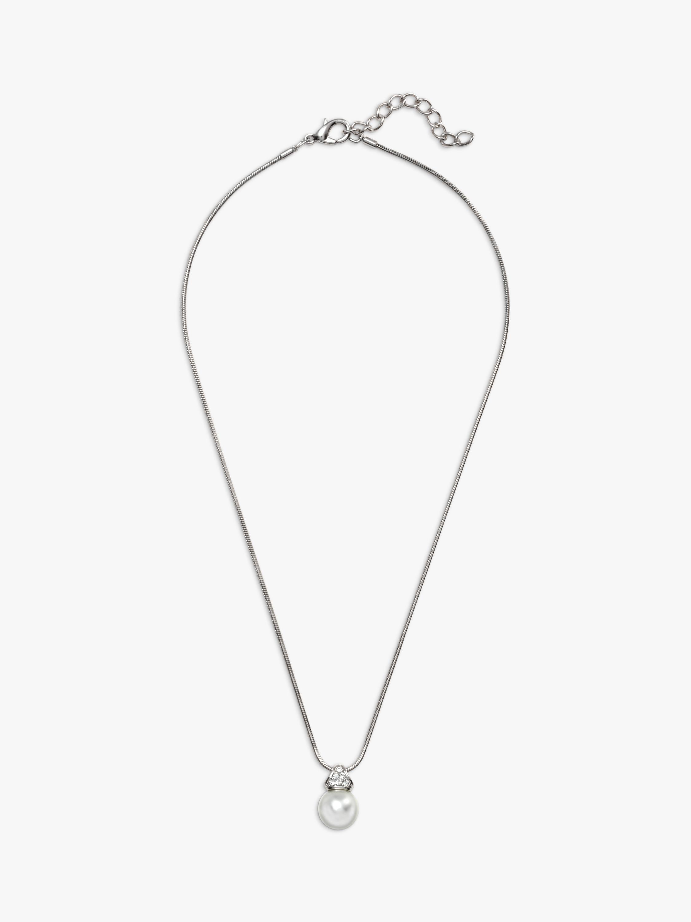 Eclectica faux pearl crystal pendant necklace 45cm, imported from the UK
