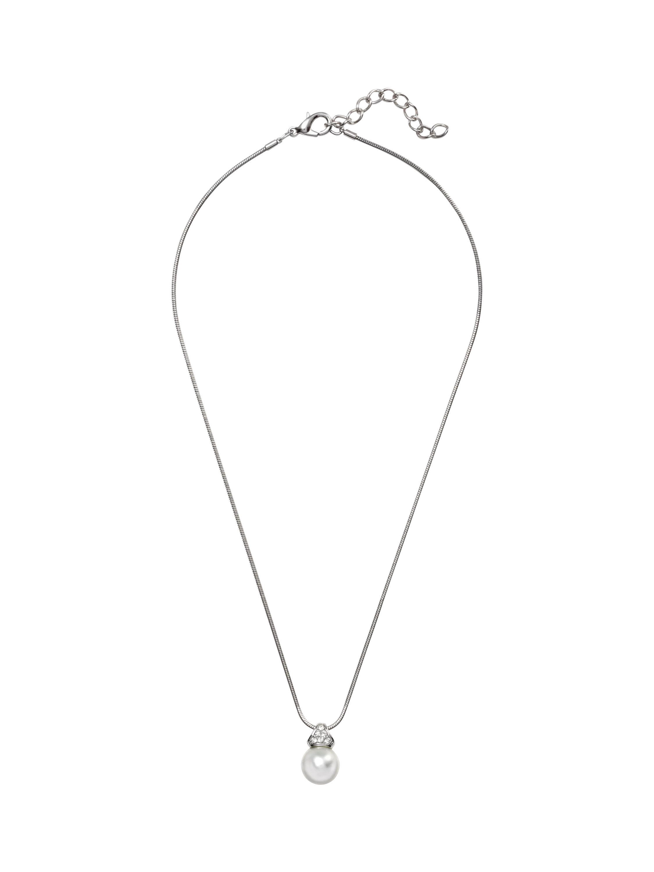 Eclectica faux pearl crystal pendant necklace 45cm, imported from the UK