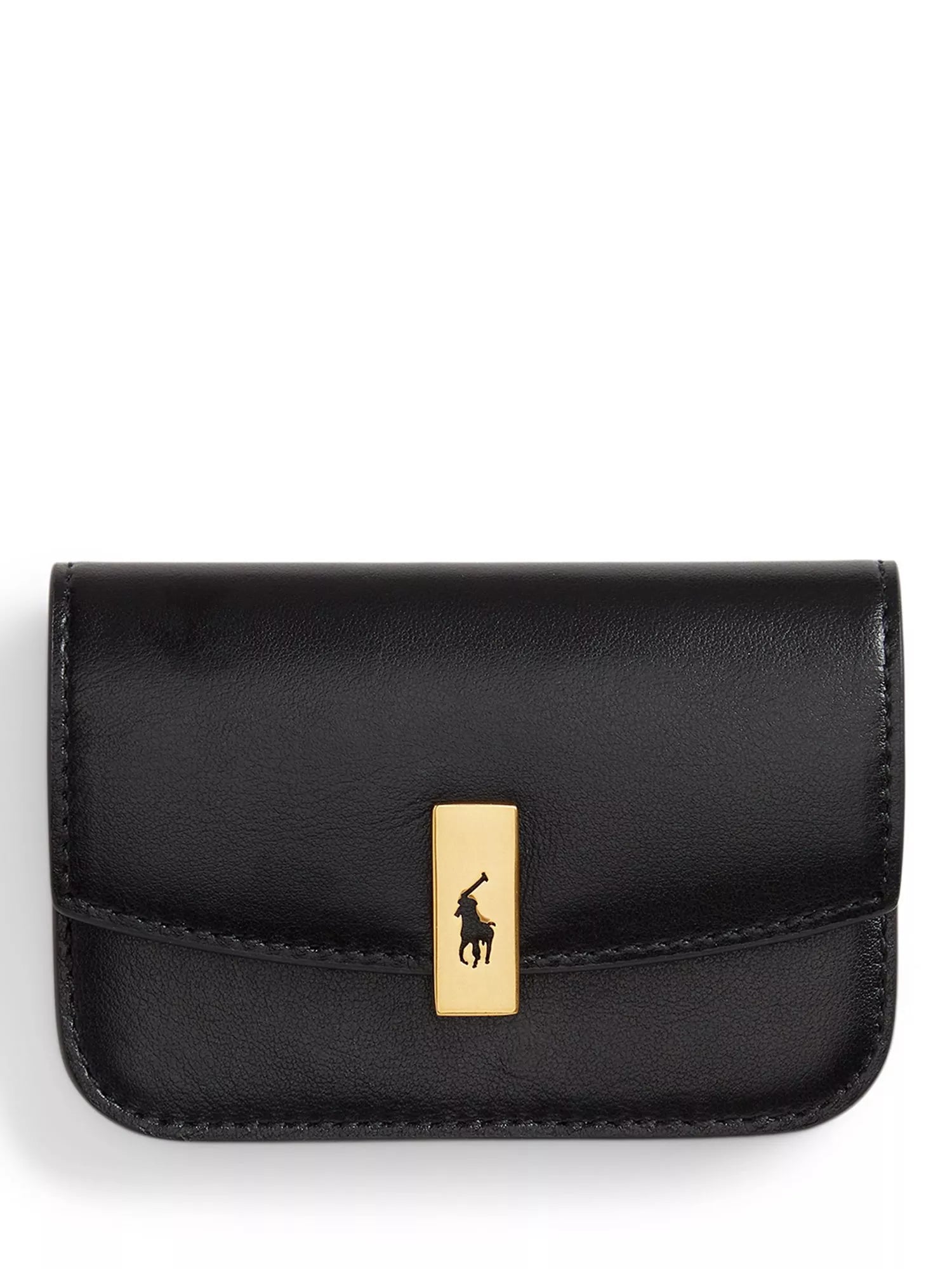 Ralph Lauren Polo ID Leather Fold-Over Card Case, Black