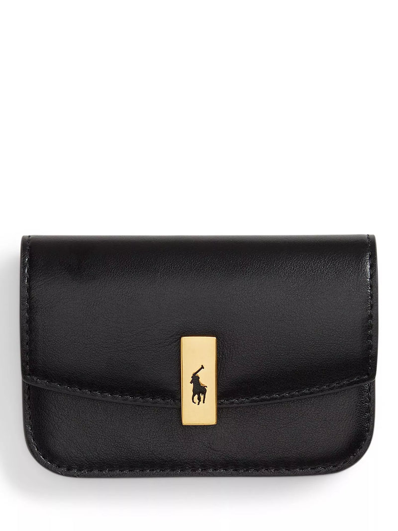 Ralph Lauren Polo ID Leather Fold-Over Card Case, Black