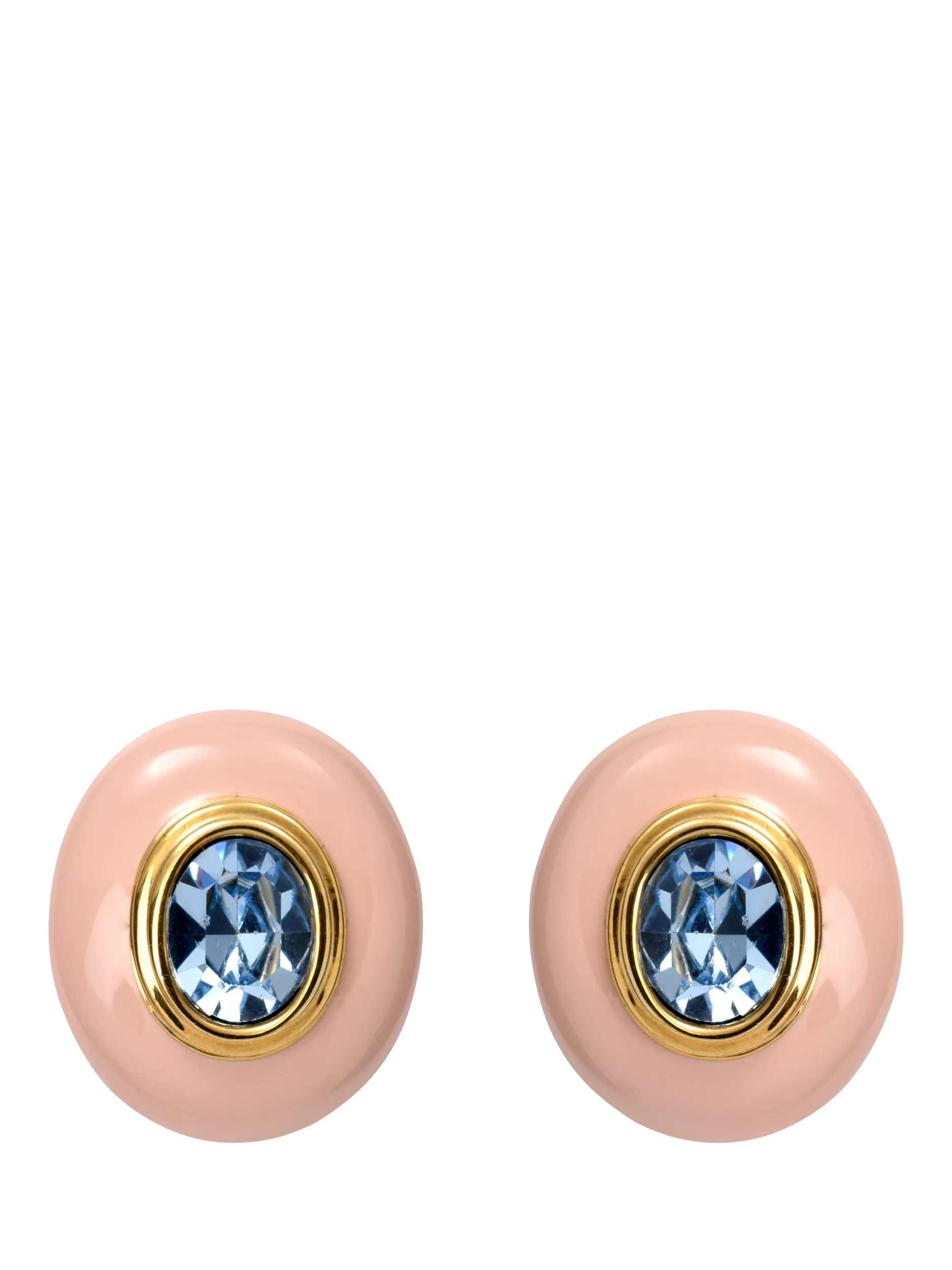 Eclectica enamel crystal earrings pink blue, UK version