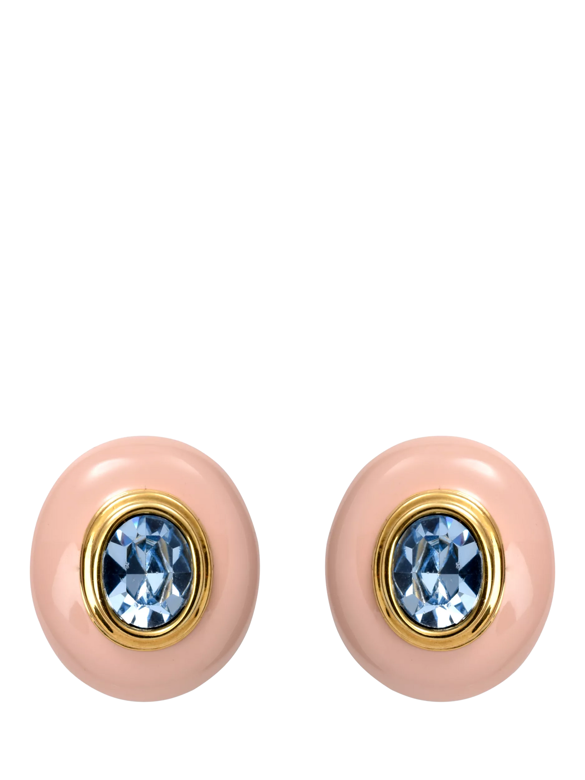 Eclectica enamel crystal earrings pink blue, UK version