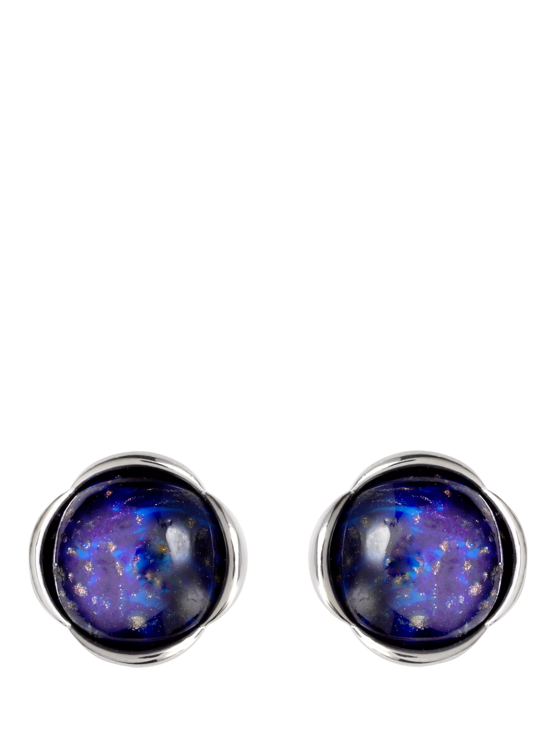 Eclectica lapis lazuli cabouchon clip-on earrings 1.8cm, imported from the UK