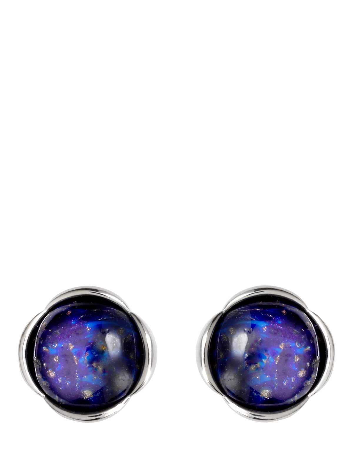 Eclectica lapis lazuli cabouchon clip-on earrings 1.8cm, imported from the UK