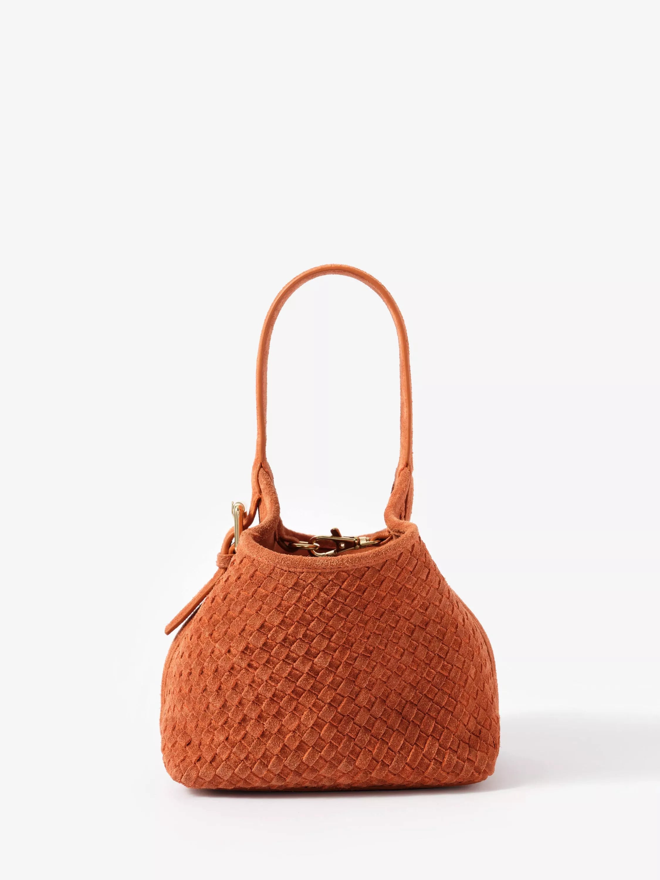 Mint Velvet woven suede bucket bag orange multi orange - British product