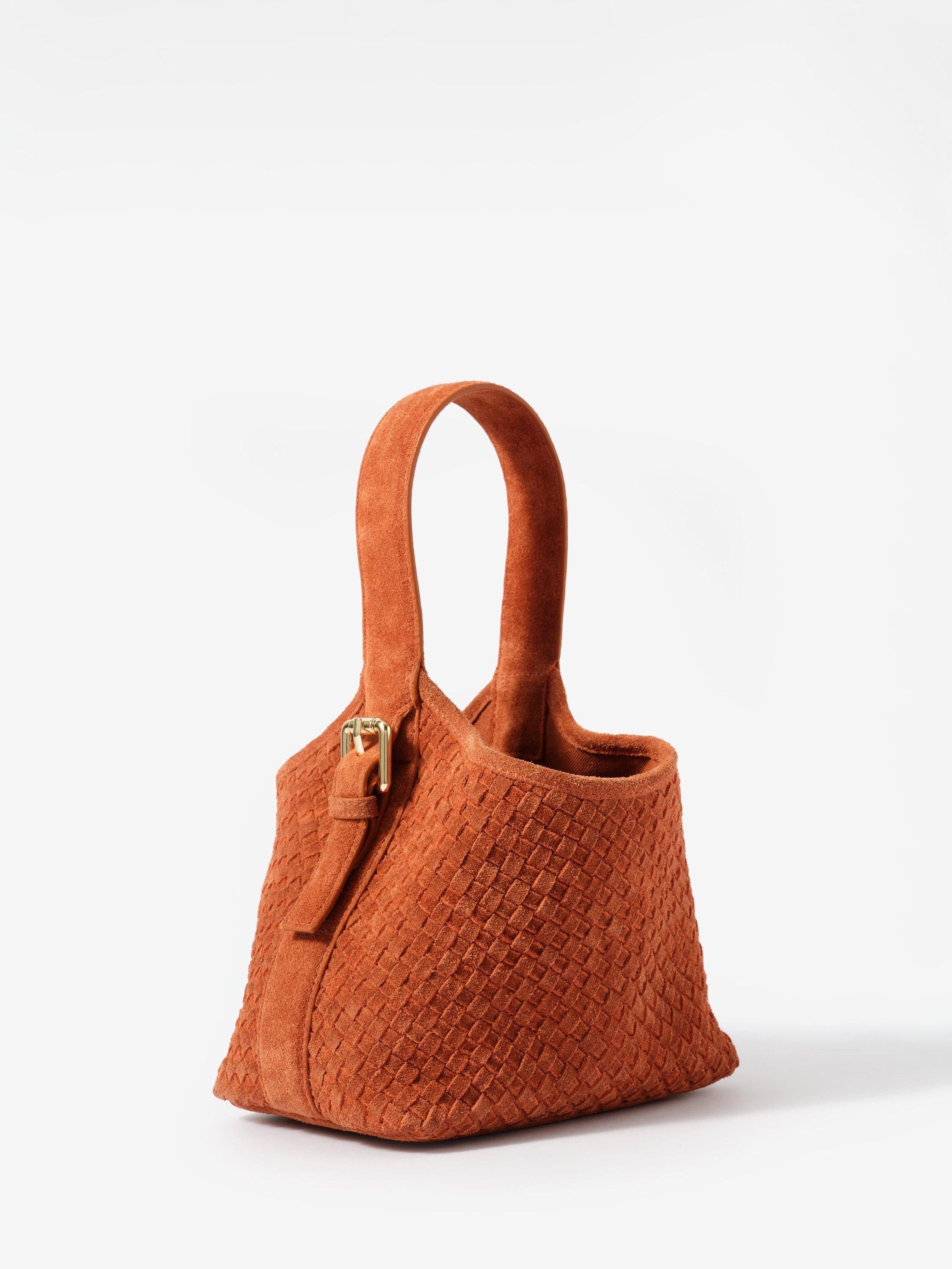 Mint Velvet woven suede bucket bag orange multi orange - British product