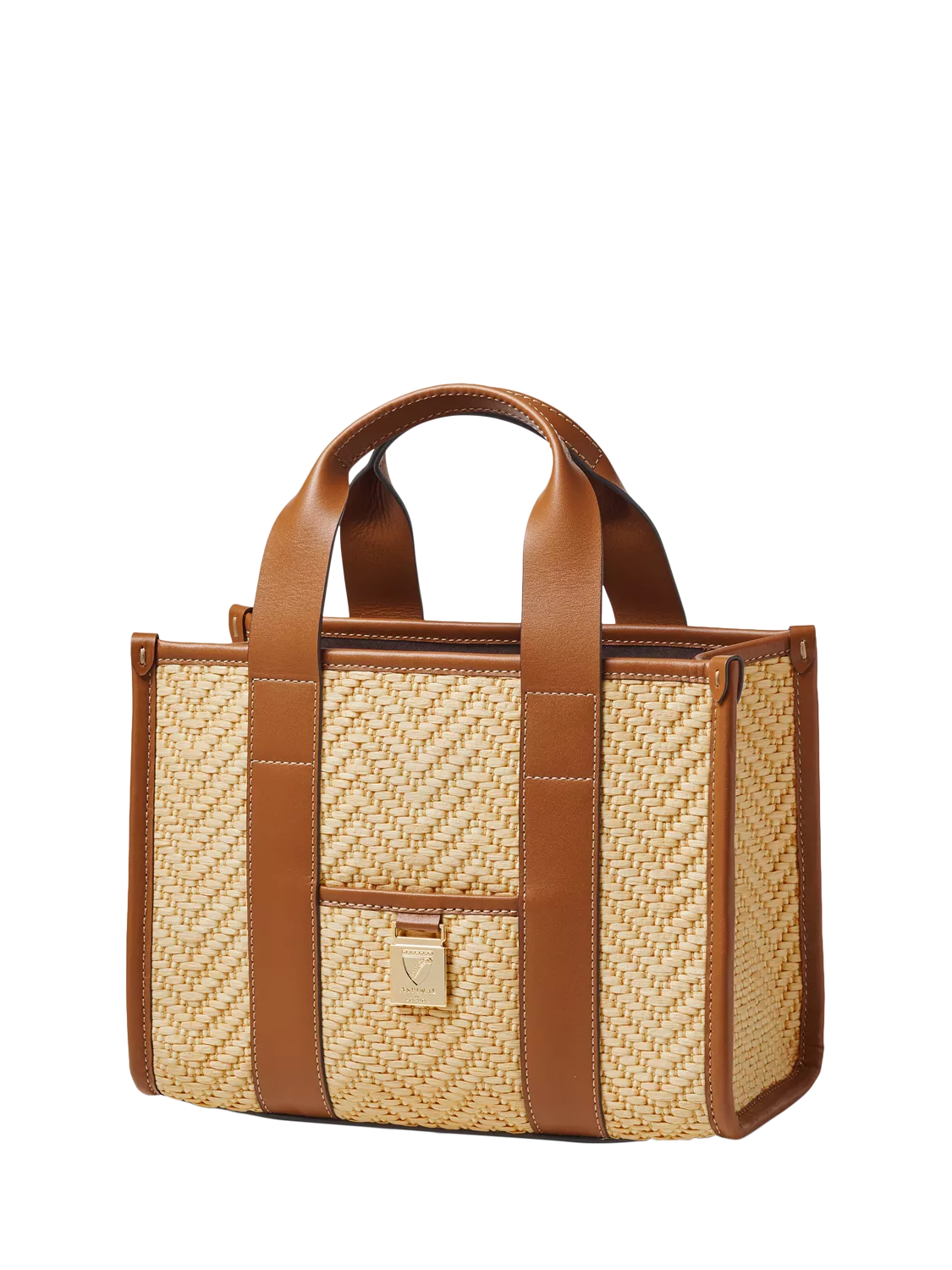 Aspinal of London small tote bag neutral raffia, imported from the UK