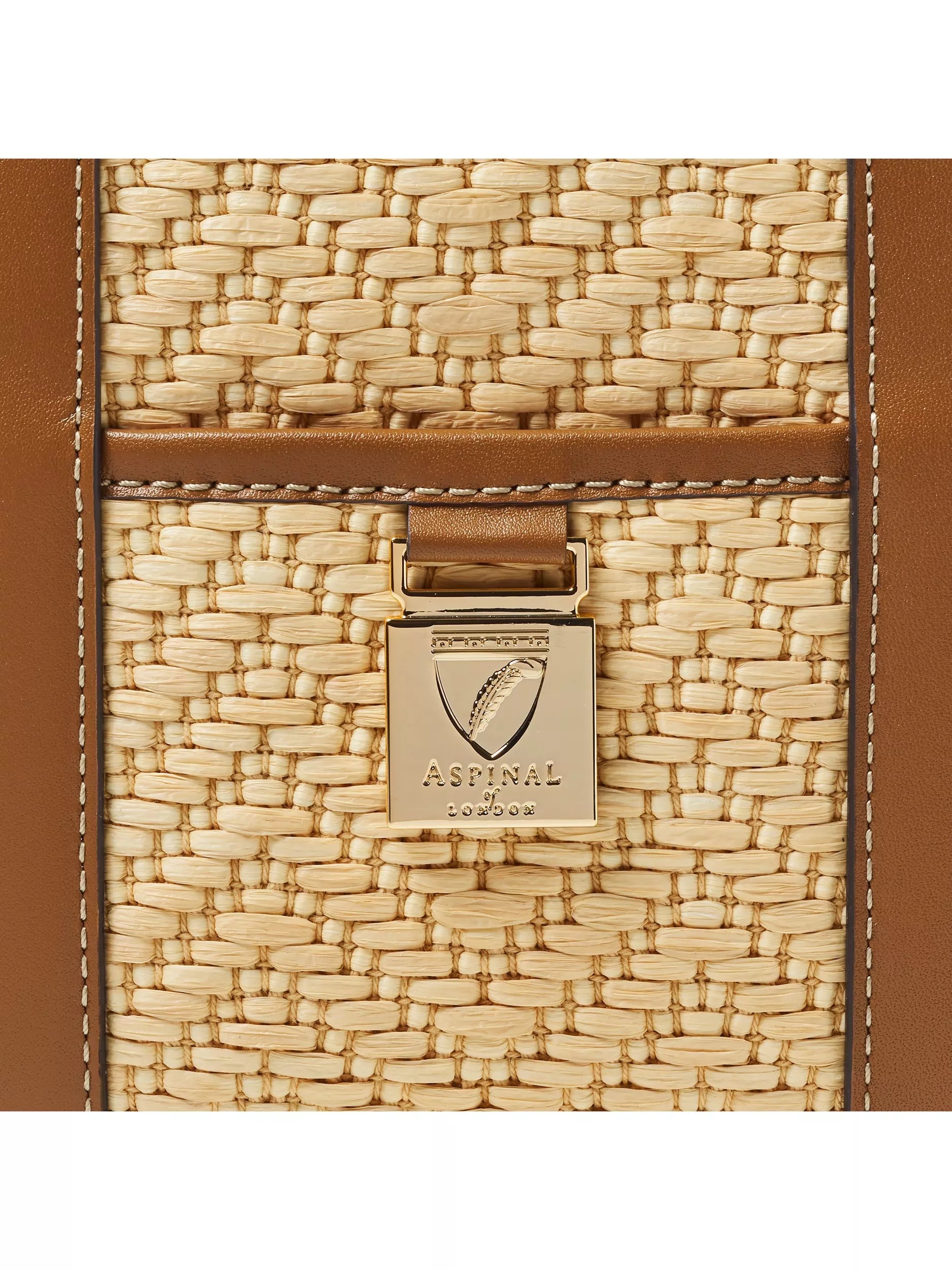 Aspinal of London small tote bag neutral raffia, imported from the UK