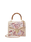 Aspinal of London Mayfair embroidered canvas grab bag Rose, UK version