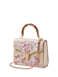 Aspinal of London Mayfair embroidered canvas grab bag Rose, UK version