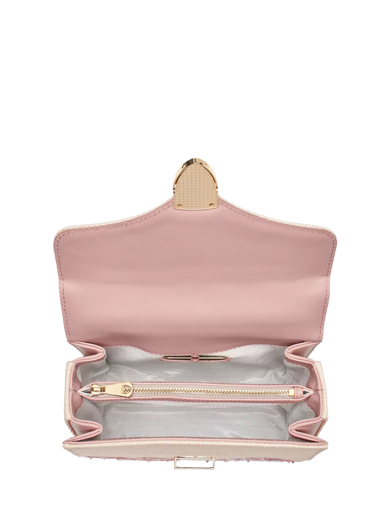 Aspinal of London Mayfair embroidered canvas grab bag Rose, UK version