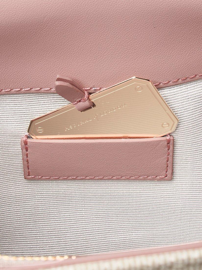Aspinal of London Mayfair embroidered canvas grab bag Rose, UK version