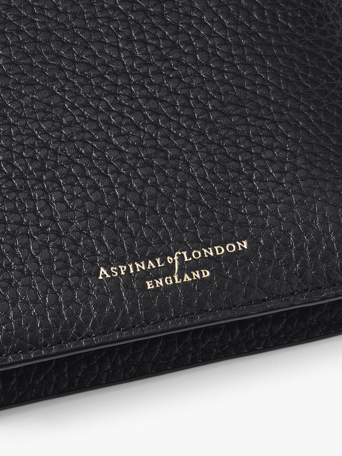 Aspinal of London leather travel wallet with multiple compartments, imported from the UK
