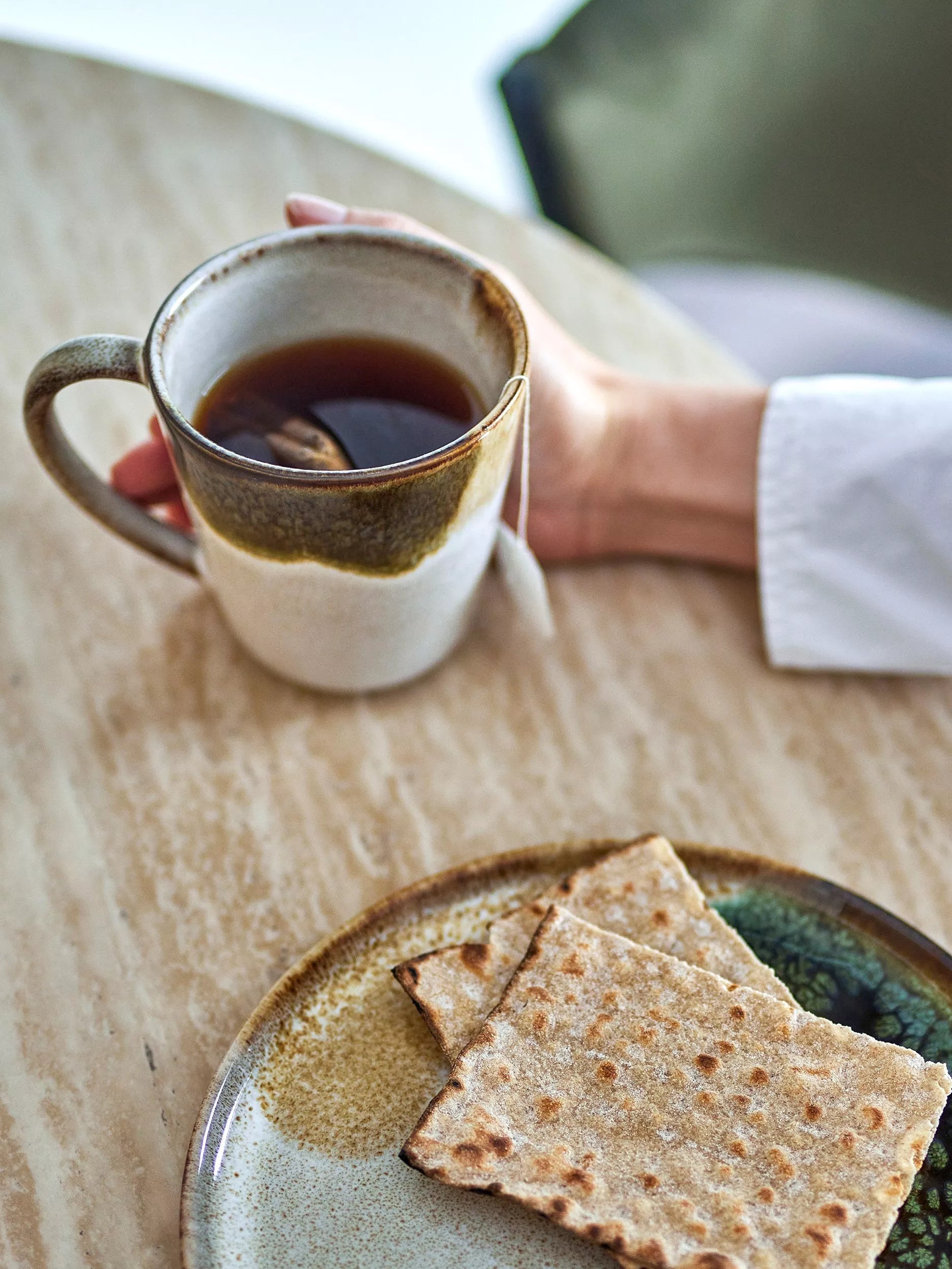 Bloomingville green stoneware mug 450ml (British brand)