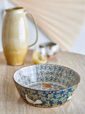 Bloomingville hand-painted bird serving bowl 28cm (British brand)