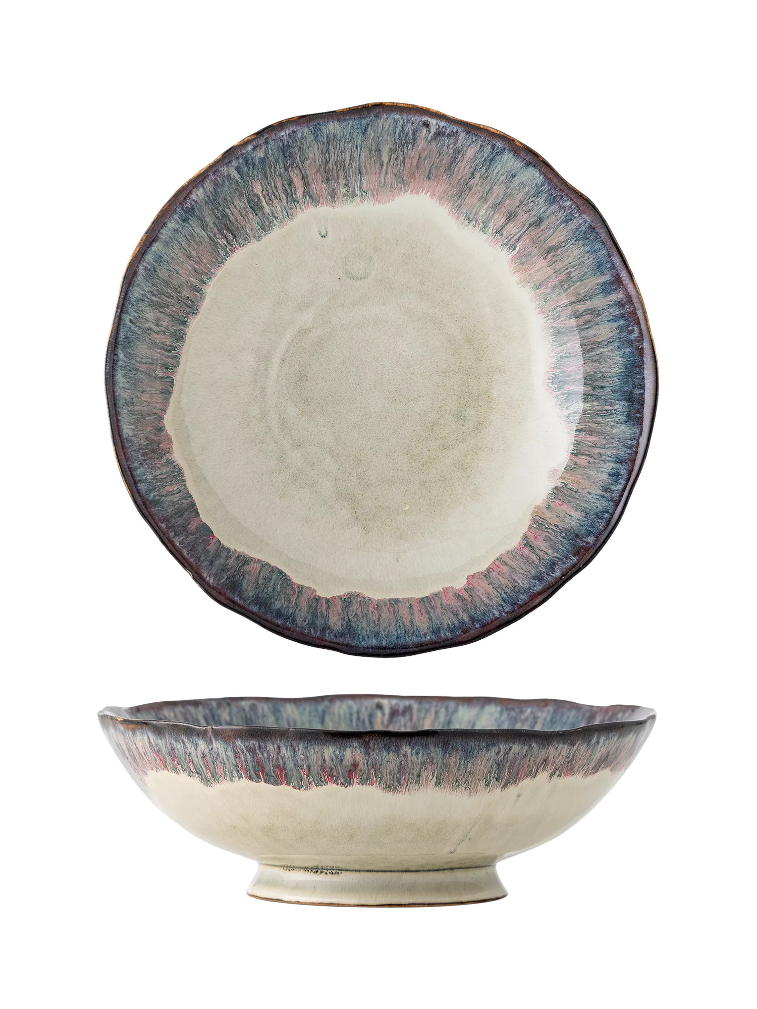 Bloomingville stoneware serving bowl 28cm blue (British brand)