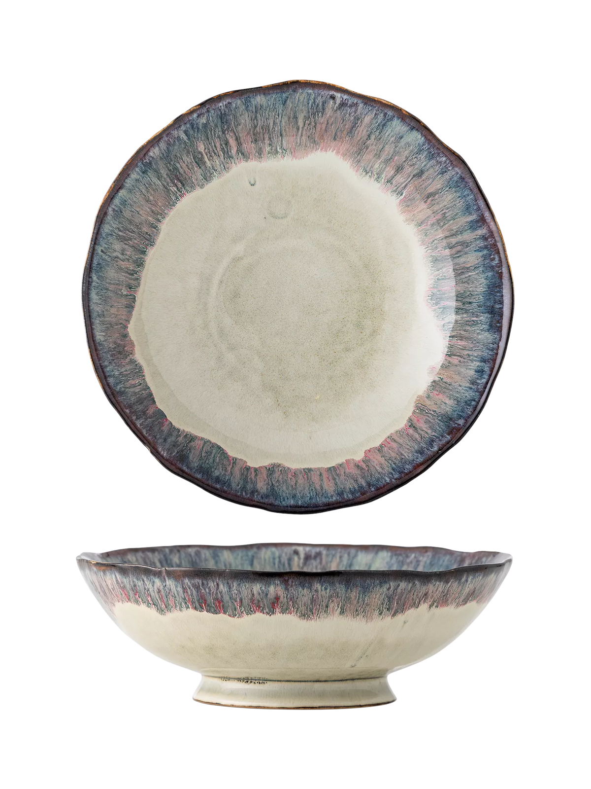 Bloomingville stoneware serving bowl 28cm blue (British brand)