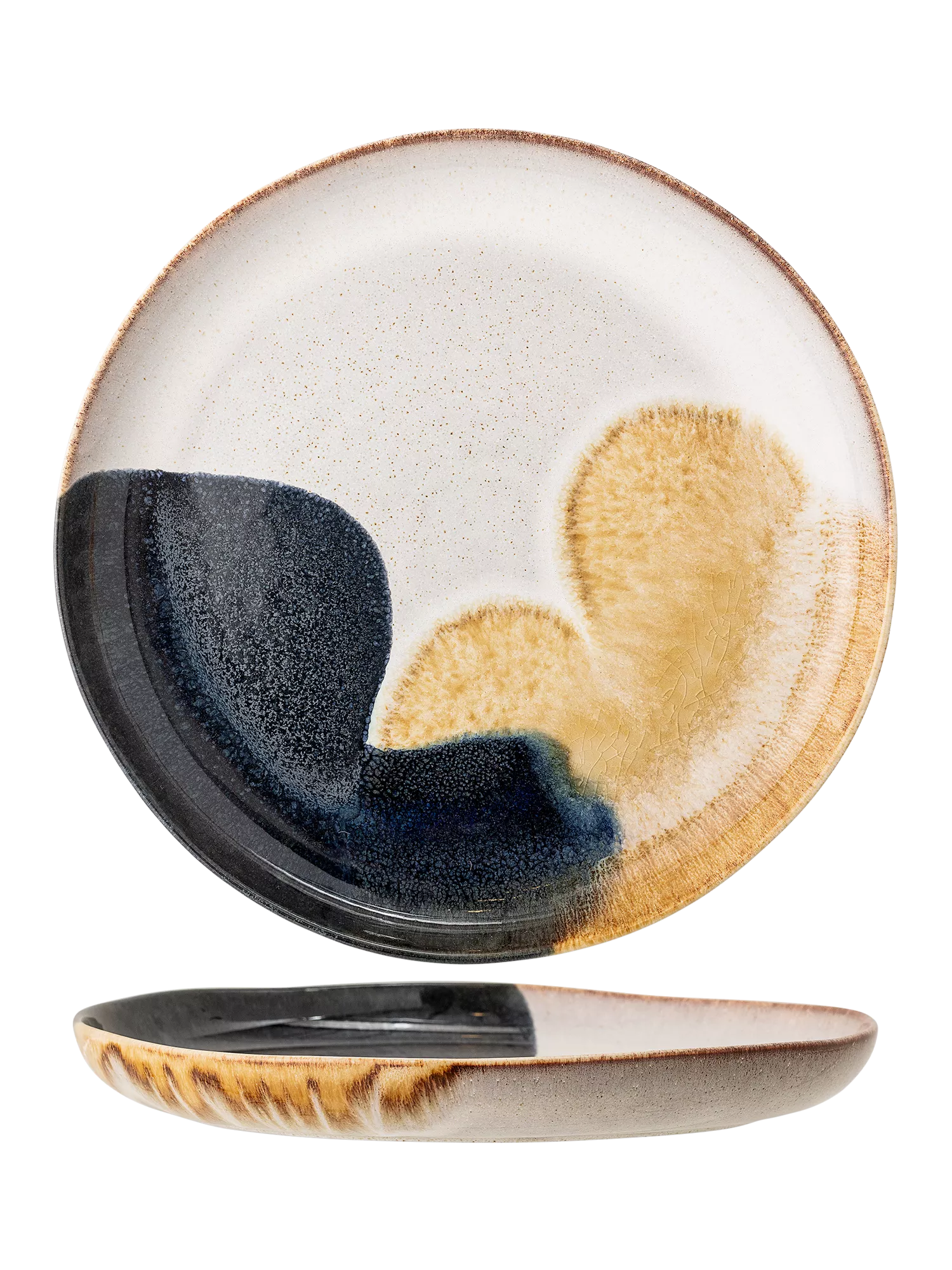 Bloomingville Jules stoneware serving platter 35cm blue - British product