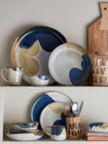 Bloomingville Jules stoneware serving platter 35cm blue - British product
