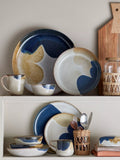 Bloomingville Jules stoneware serving platter 35cm blue - British product