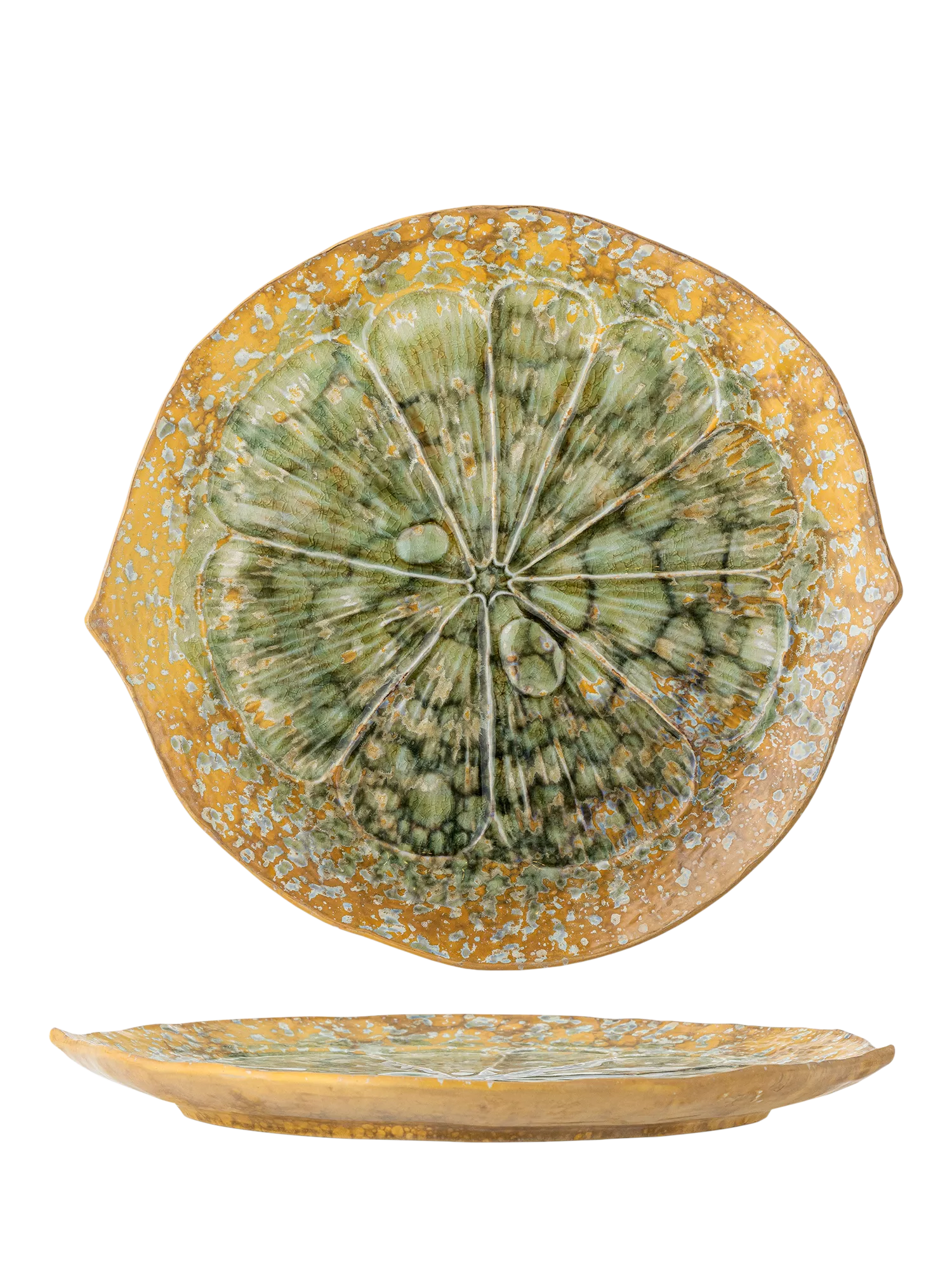 Bloomingville Milani reactive glaze green serving dish 30cm - British product