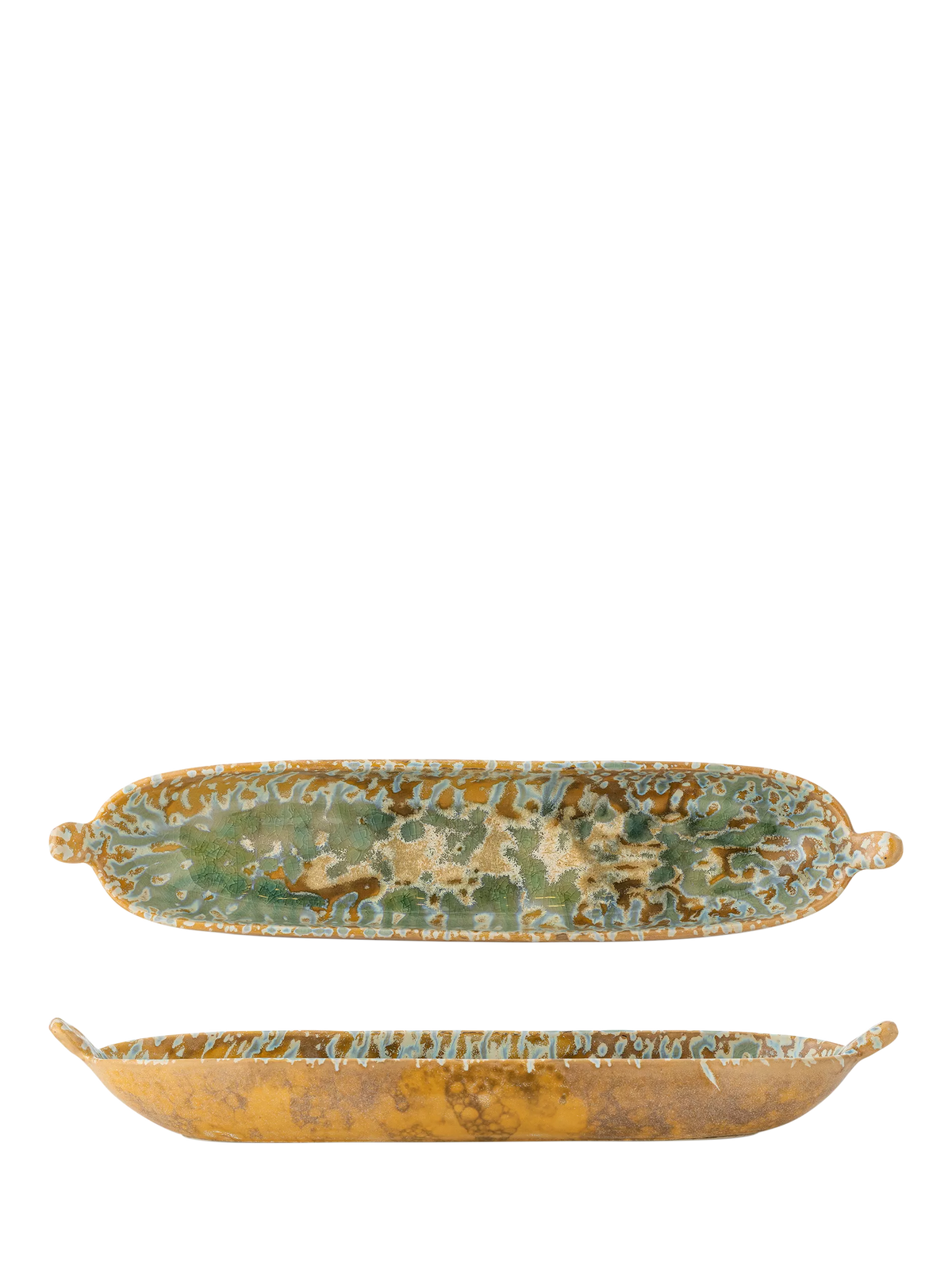 Bloomingville Milani reactive glaze stoneware serving dish 34cm, imported from the UK