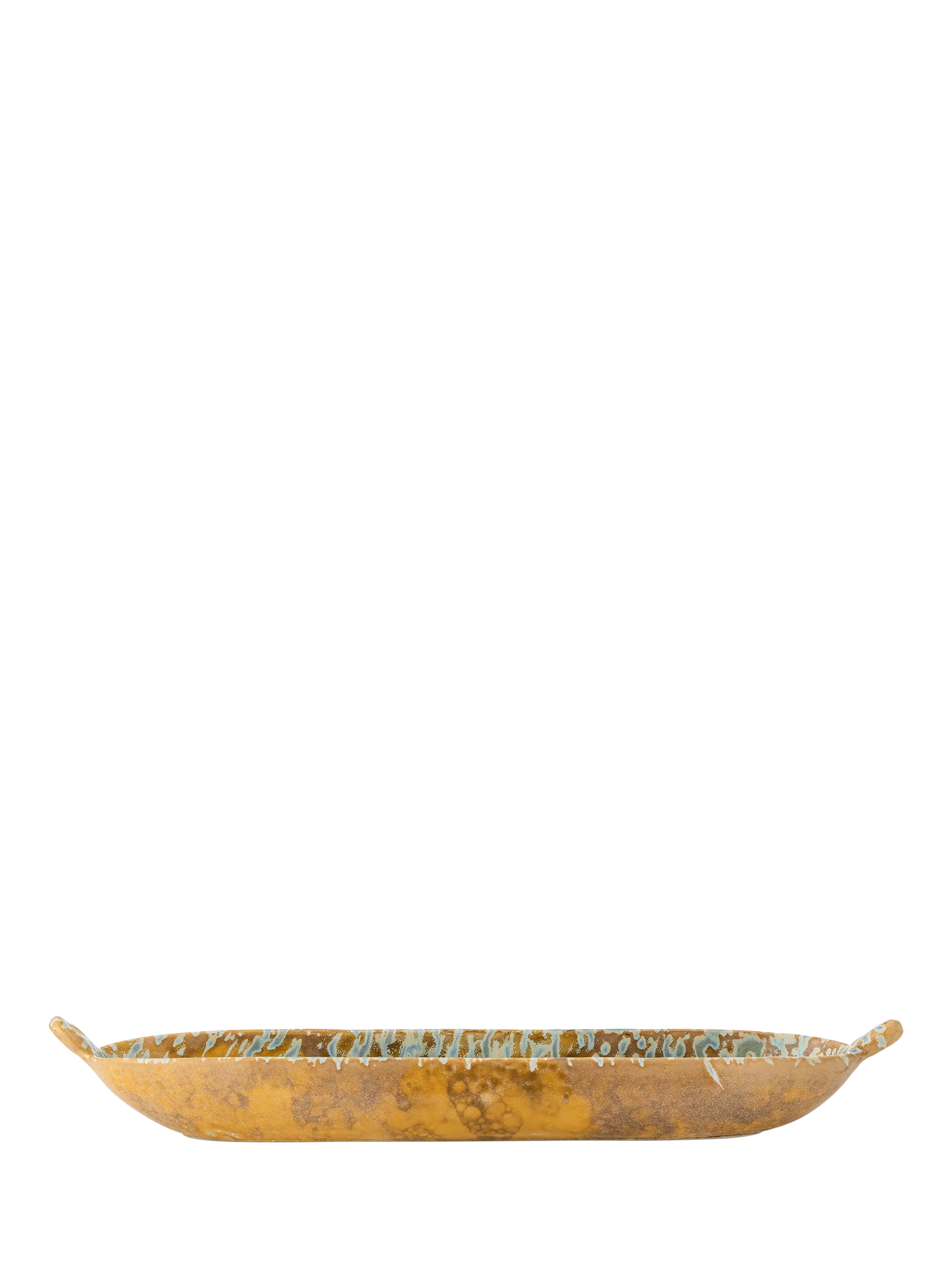 Bloomingville Milani reactive glaze stoneware serving dish 34cm, imported from the UK
