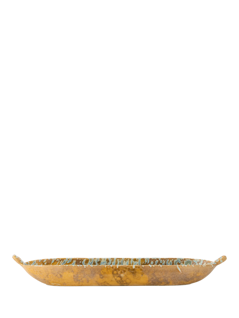 Bloomingville Milani reactive glaze stoneware serving dish 34cm, imported from the UK