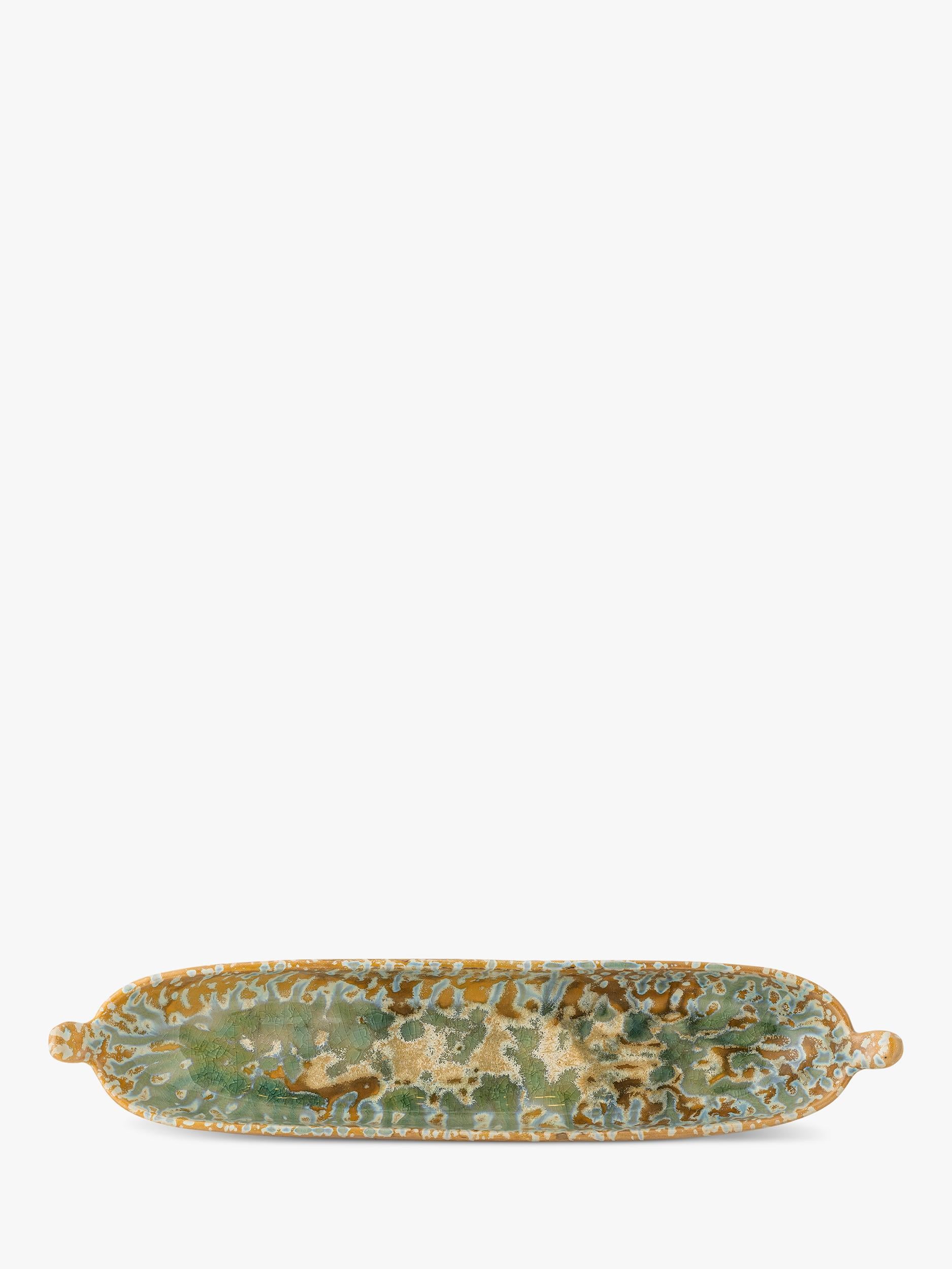 Bloomingville Milani reactive glaze stoneware serving dish 34cm, imported from the UK