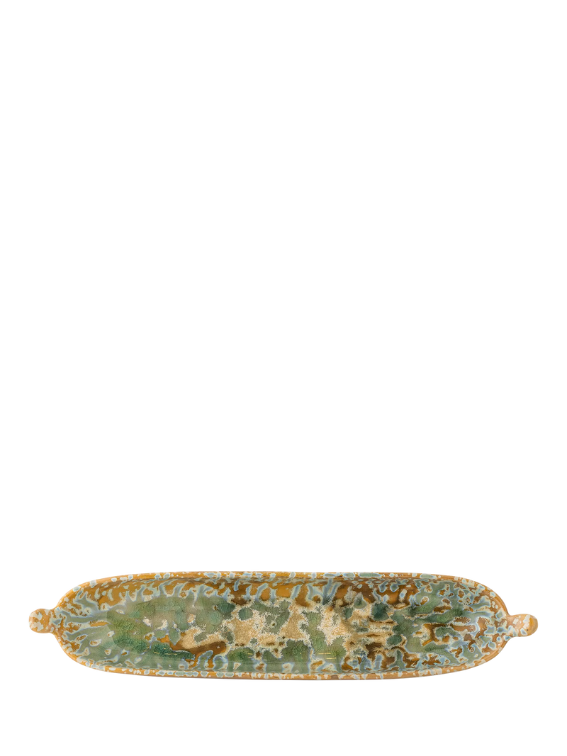 Bloomingville Milani reactive glaze stoneware serving dish 34cm, imported from the UK