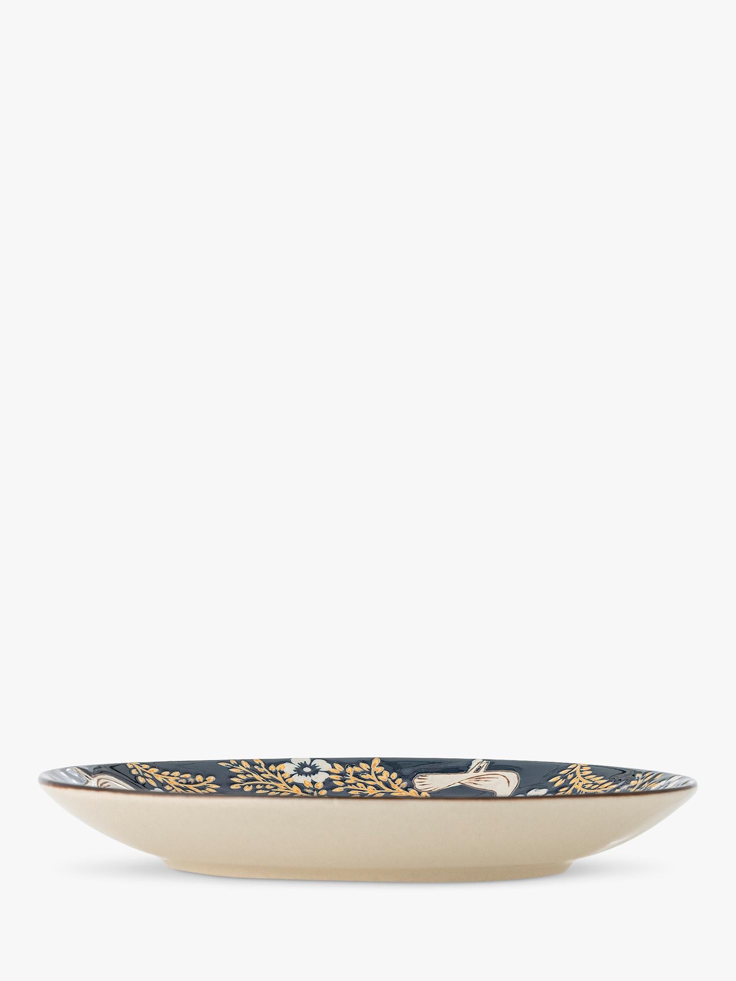 Bloomingville Hezha stoneware side plate 16cm blue bird, imported from the UK