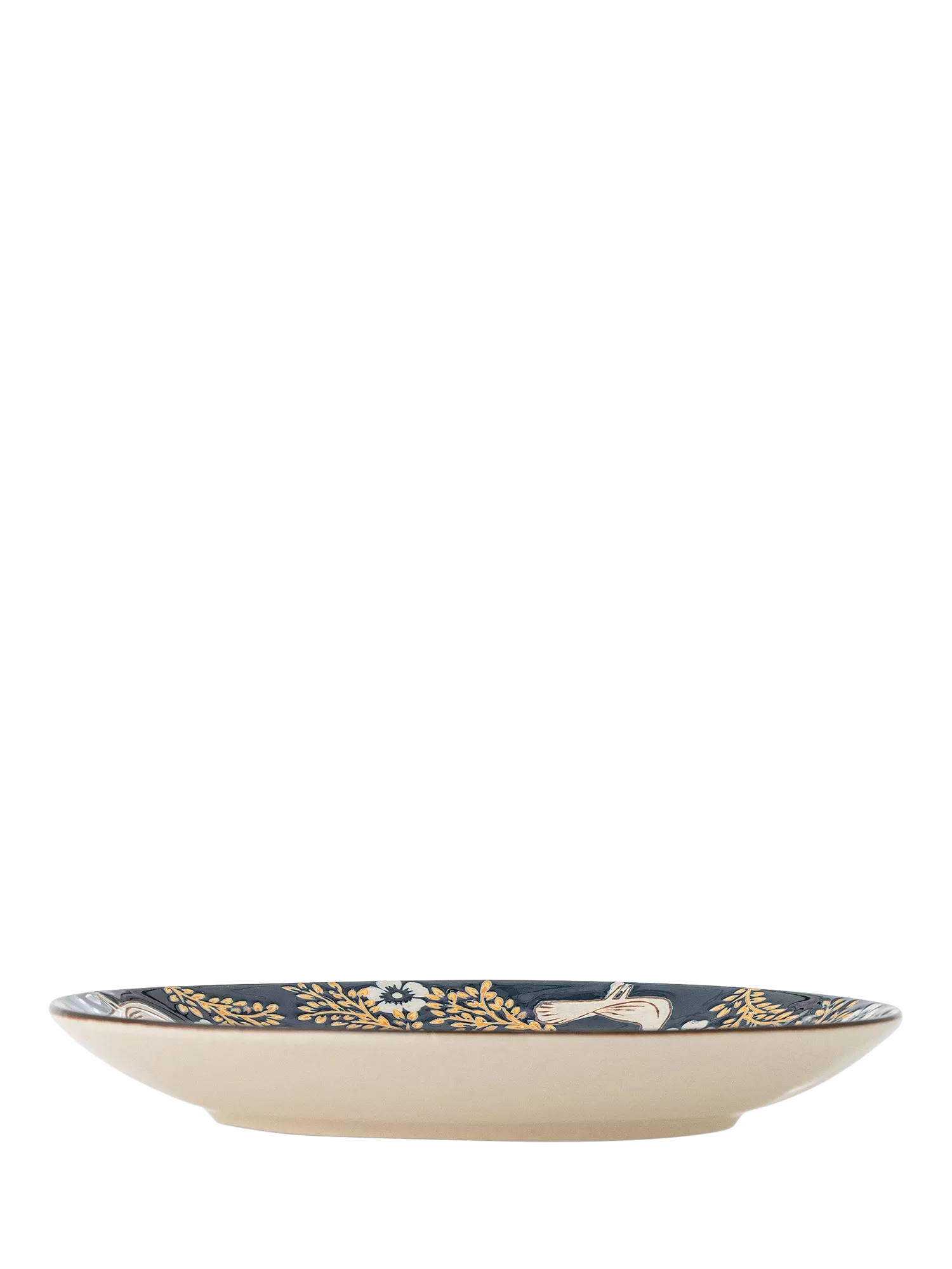 Bloomingville Hezha stoneware side plate 16cm blue bird, imported from the UK