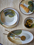 Bloomingville handcrafted stoneware dinner plate 22cm green, UK version
