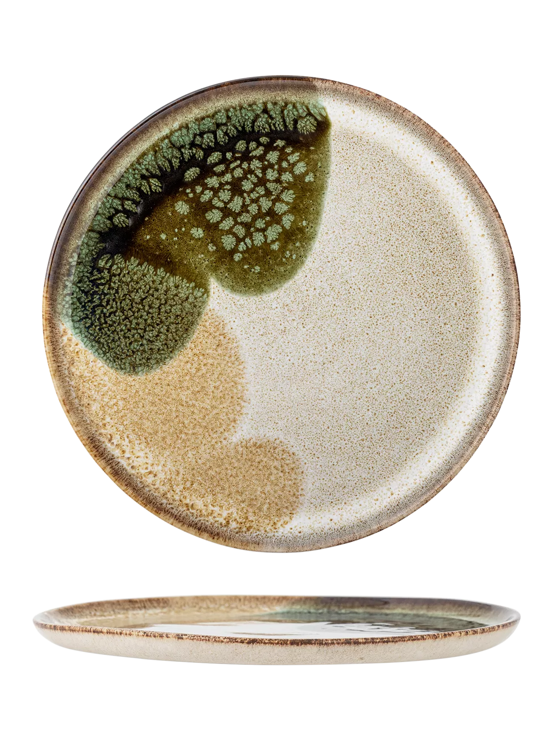Bloomingville stoneware side plate green 22cm, imported from the UK