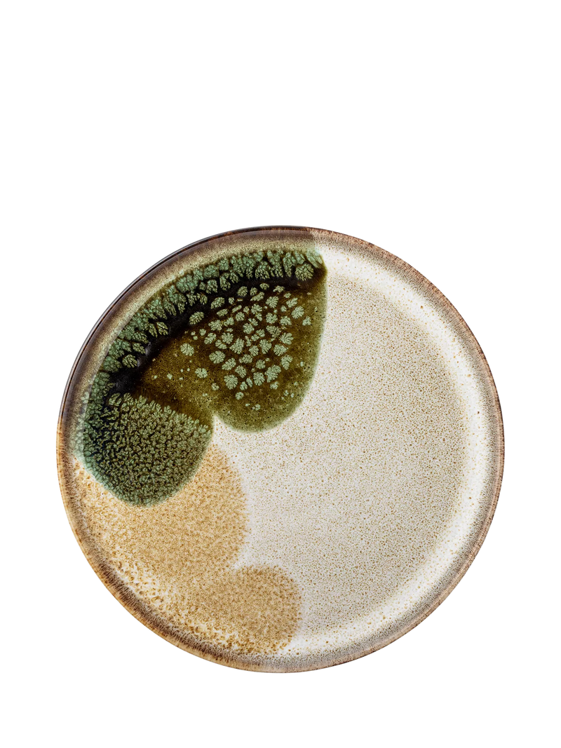 Bloomingville stoneware side plate green 22cm, imported from the UK