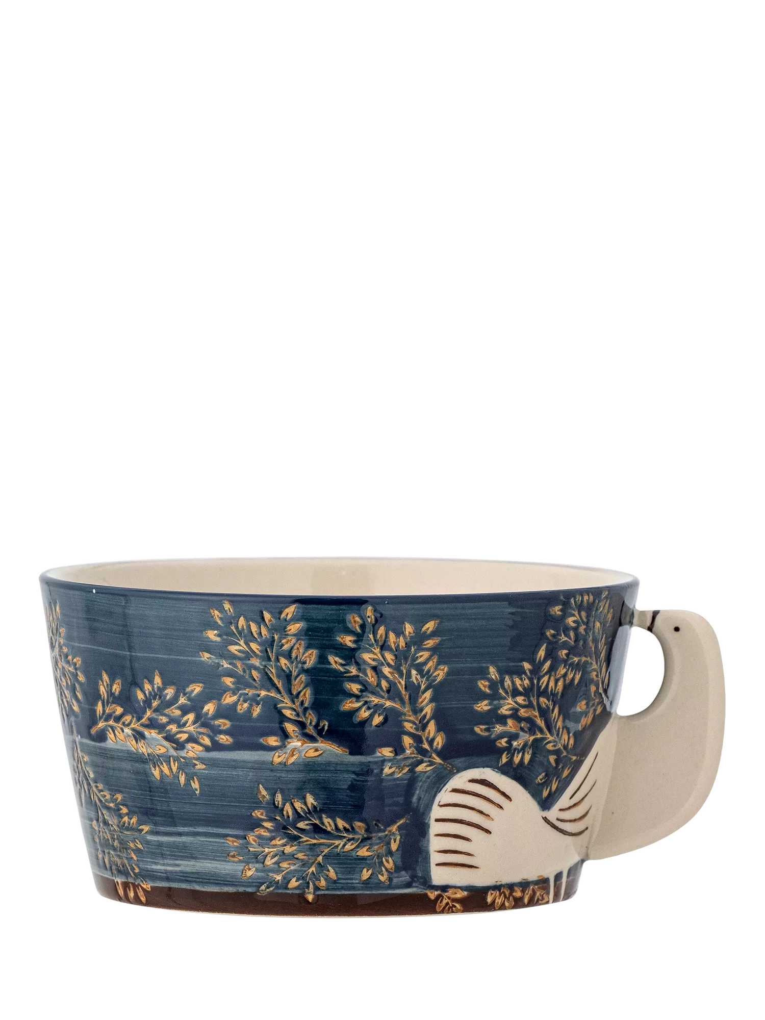 Bloomingville Hezha bird stoneware bowl 13cm blue, imported from the UK