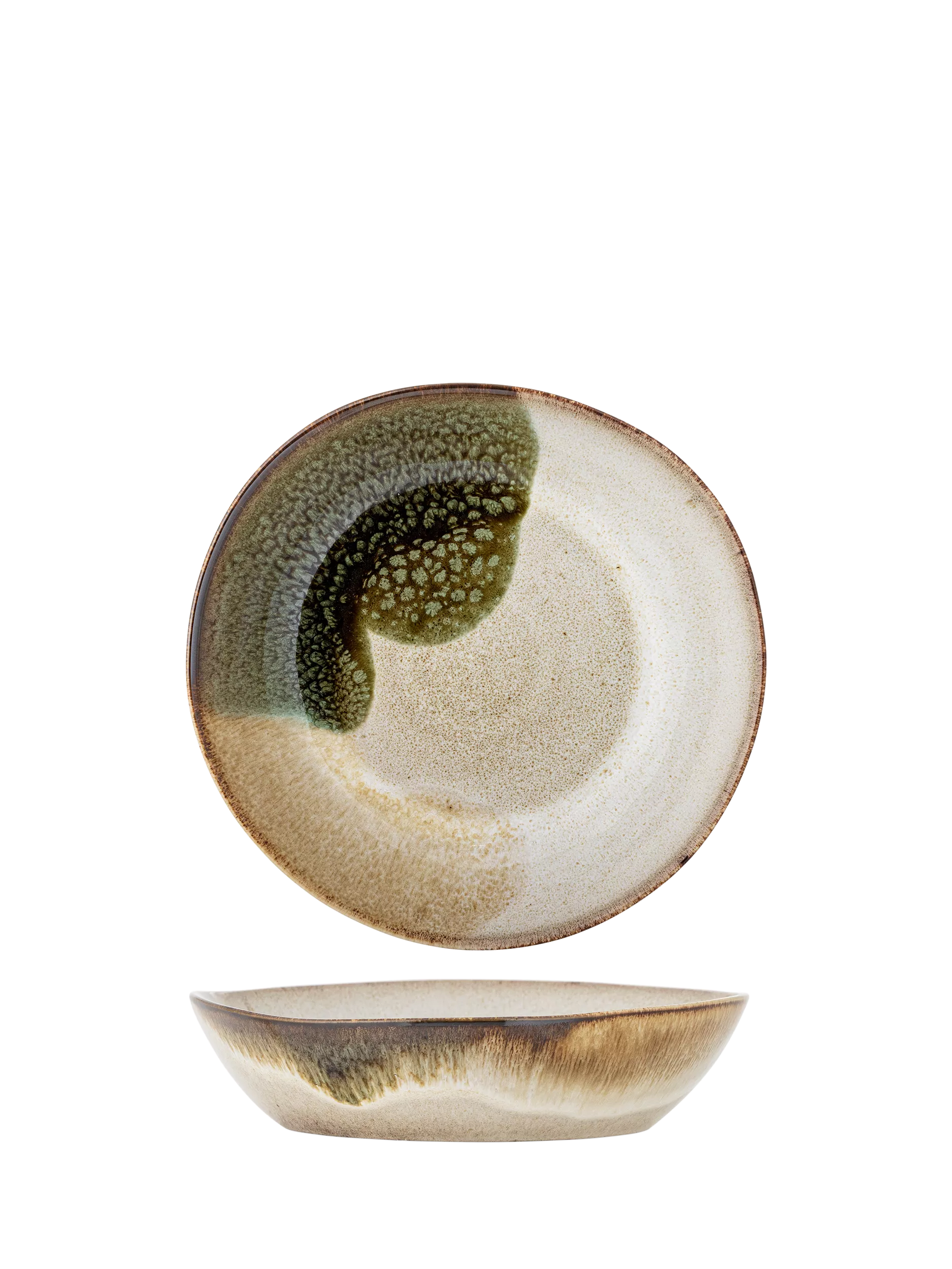 Bloomingville Jules stoneware pasta bowl 22cm green - British product