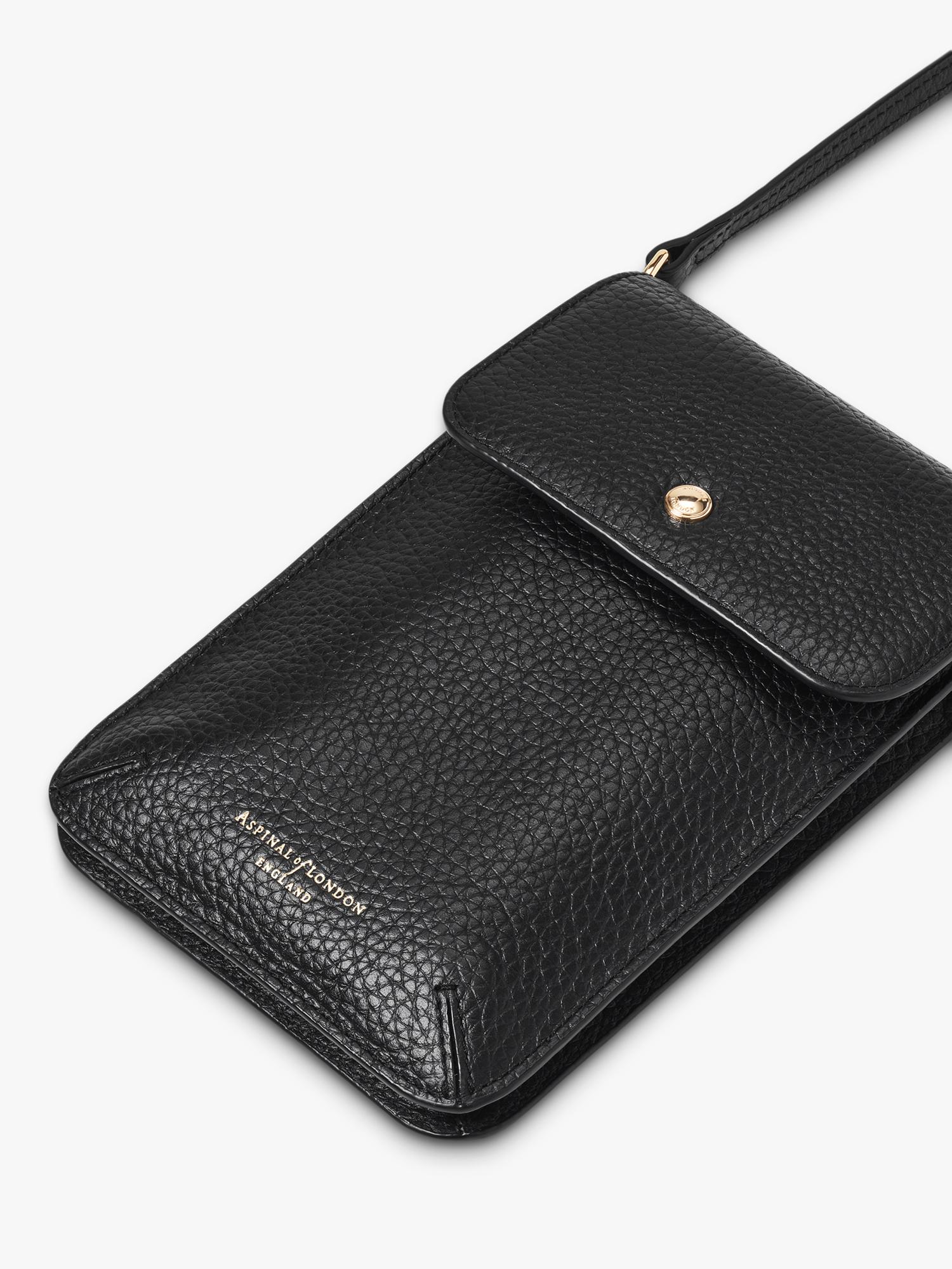 Aspinal of London Duo Phone Leather Crossbody Pouch - British product
