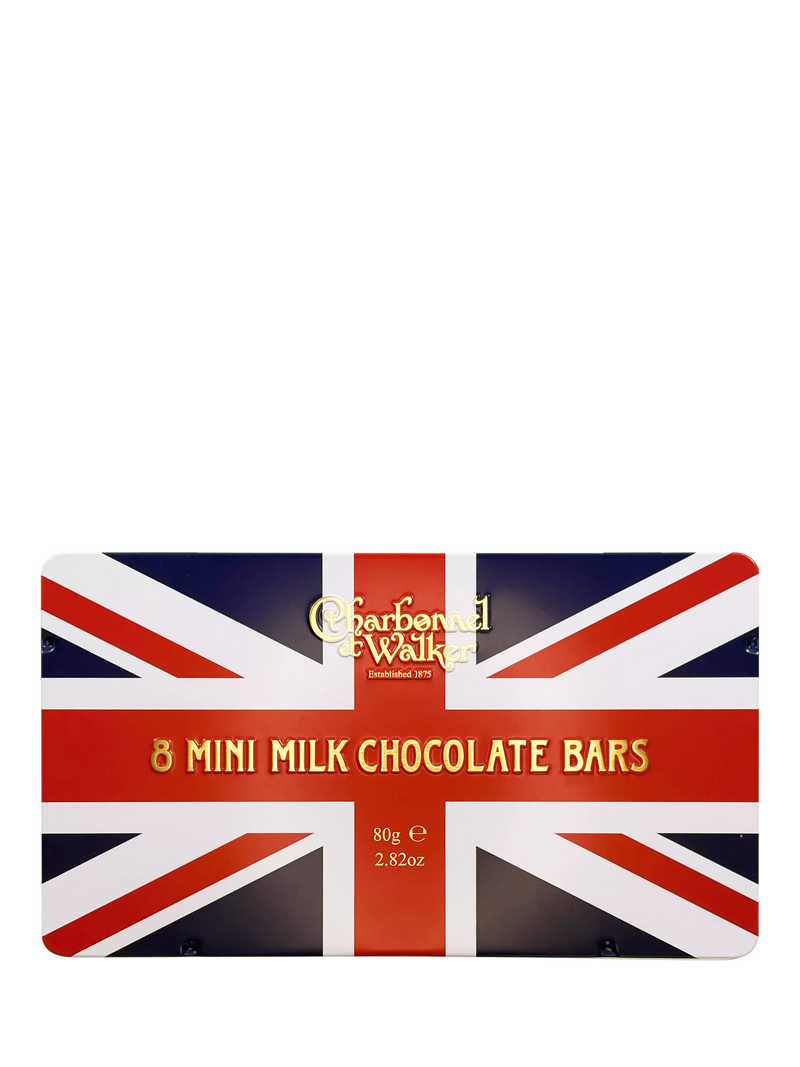 Charbonnel et Walker milk chocolate slims tin 80g, imported from the UK