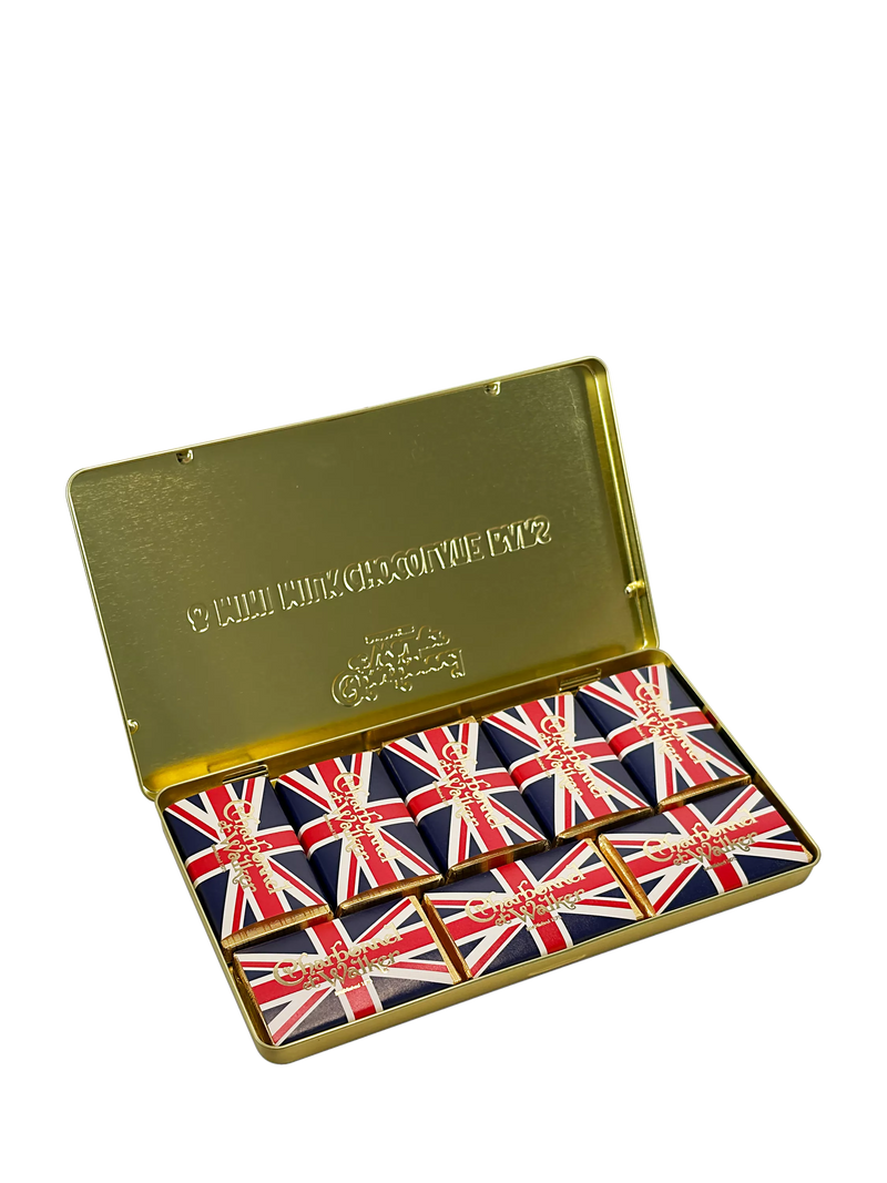 Charbonnel et Walker milk chocolate slims tin 80g, imported from the UK