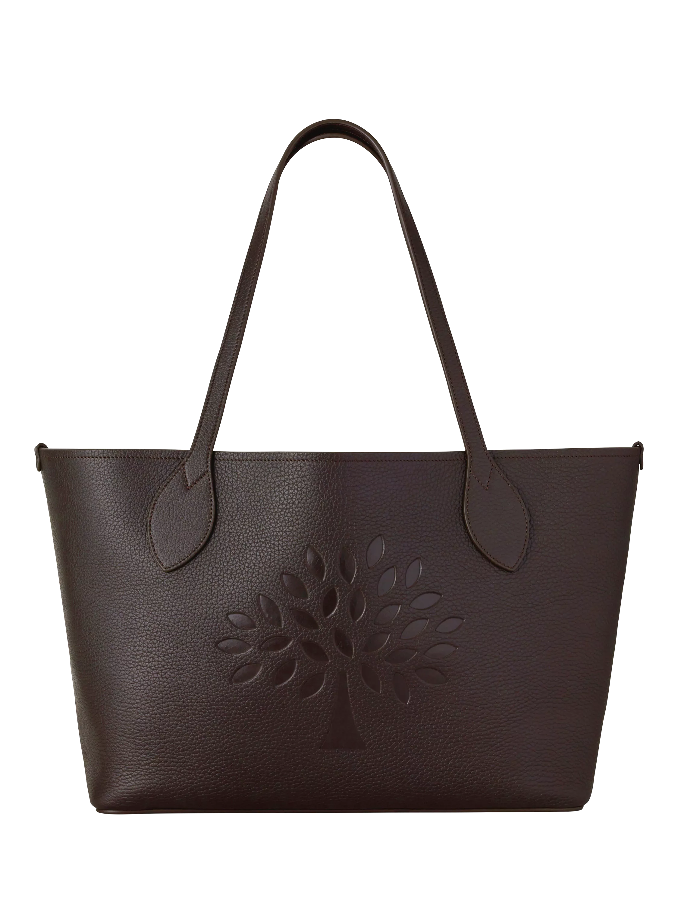 Mulberry Leather Twin Handle Tree Tote Bag